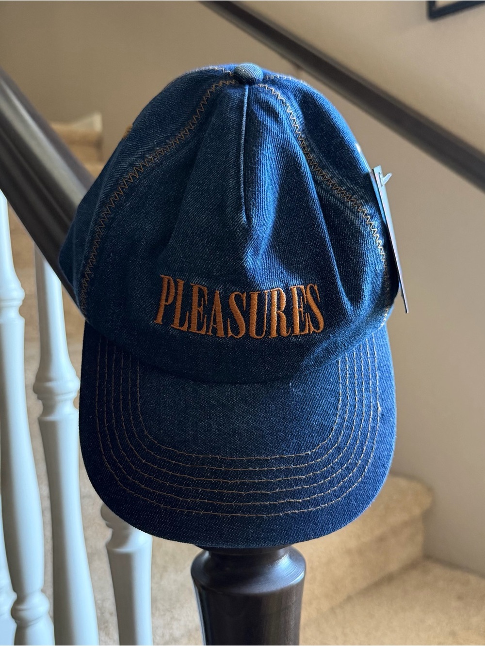 Pleasures Embroidered Denim Cap in Dark Blue (NEW)